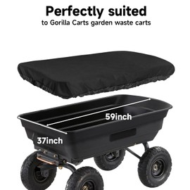 Collapsible Wagon Cover for Gorilla Carts Poly Garden Dump Cart, Outdoor Garden Wagon Cart Cover, Waterproof Dustproof UV Resistant Wagon Rain Covers Perfect for Lawn, Barn and Farm