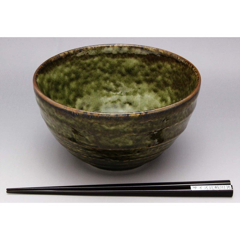 美濃焼 5.0 丼 グリーンイラボ 132-1204