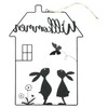 FRANK FLECHTWAREN Rabbit in the House Welcome Metal Matt Black