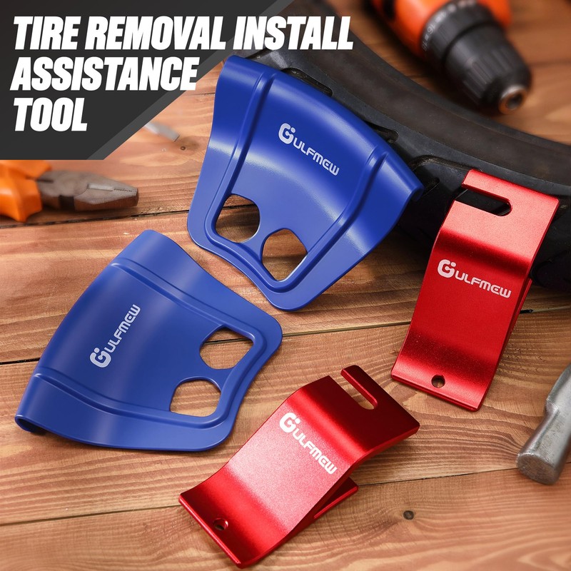 Gulfmew Motorcycle Tire Changing Tool Kit, Double Hole, Blue &
