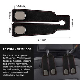 2 PCS Car Seat Headrest Hook,Car Seat Back Storage Hook, Car Seat Hooks for Headrest,Holder Car Organization Accessories