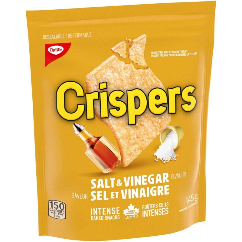 Christie Crispers, Salt & Vinegar Crackers, 145g/5.1 Ounce