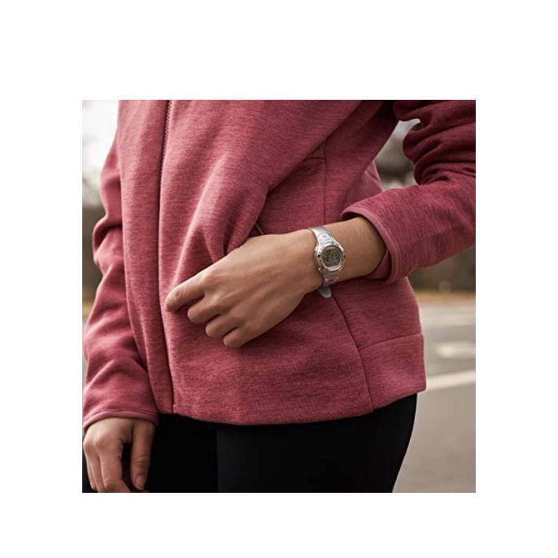 Armitron Sport Women 45/7012SIL Digital Chronograph Silver-Tone Resin Strap V26