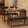 GAOMON Dining Table Set for 4 with Upholstered Bench and