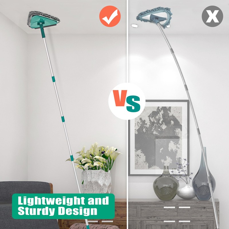 JEHONN Wall Cleaner Mop with Long Handle 82 Inches, 3-in-1
