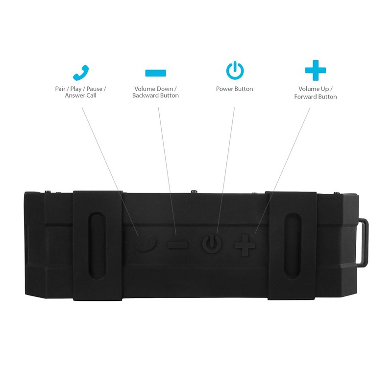 Pantrypoet Bluetooth Speaker with Stereo Sound - Portable Wireless Shockproof