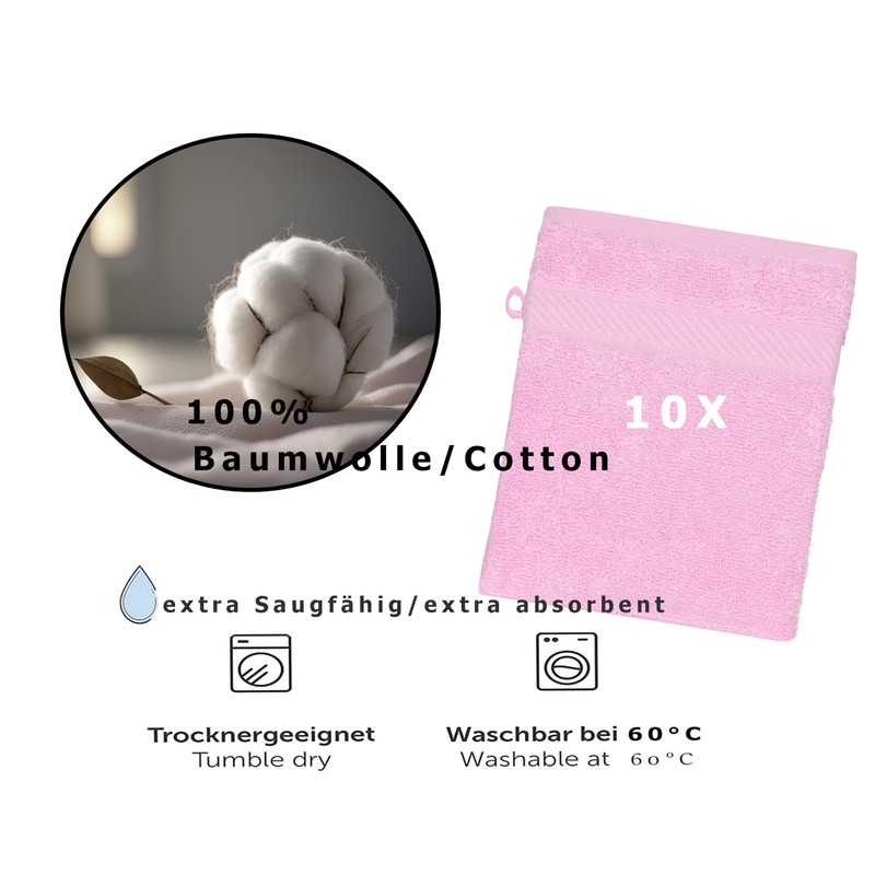 Betz Palermo Wash Mitts 100% Cotton Face Cloth Set Size