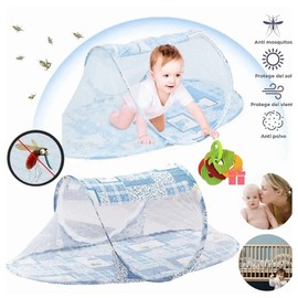 Baby Crib Net Tent, Folding Baby Bed Net Mosquito Net for Baby for Infant Bed (Blue)