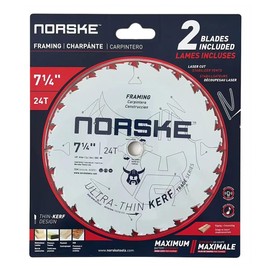 Norske Tools Thin Kerf Ultra Fast Ripping & Crosscutting Saw Blade 7-1/4" x 24T with 5/8" Bore & DKO for Lumber, Press Treated Wood, Plywood and Oriented Strand Board (Twin Pack)