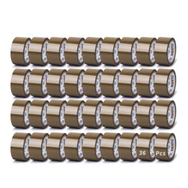 36 Rolls Brown Shipping Packaging Box Packing Tape 2 mil 2" x 65 Yard 195FT