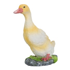 Resin Duck Figurine Garden Decor Realistic Vivid Hand Painted Waterproof Outdoor Duck Sculpture Statue for Garden Yard Homes Yellow