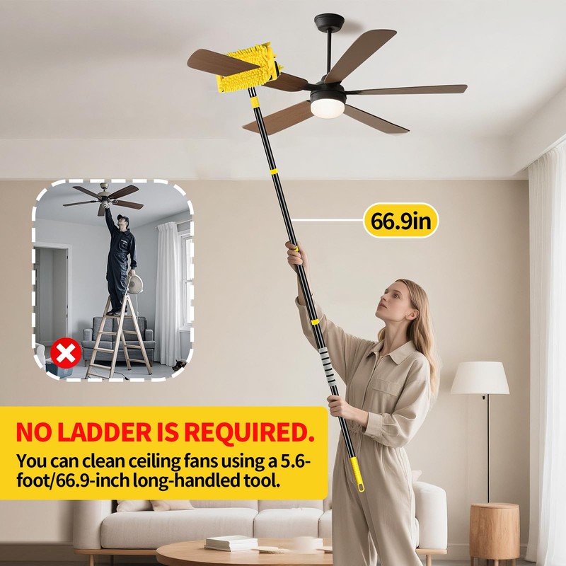 High Ceiling Fan Cleaner Duster for Fans Blades Cleaner with