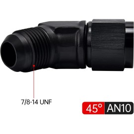 LokoCar 10AN Female to 10AN Male Flare 45 Degree Swivel Hose Fitting Adapter Aluminium