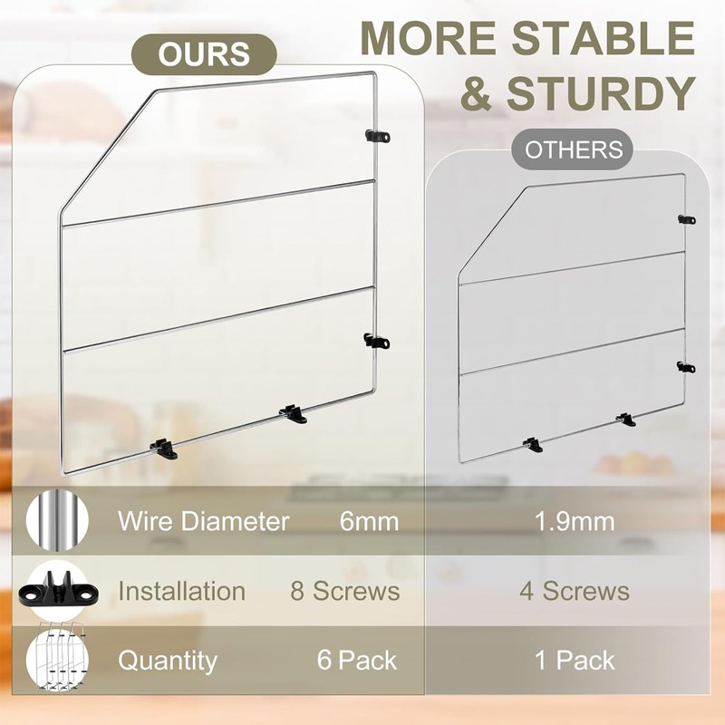 Blulu 6 Pcs Baking Sheet Organizer 18" x 20" Tray