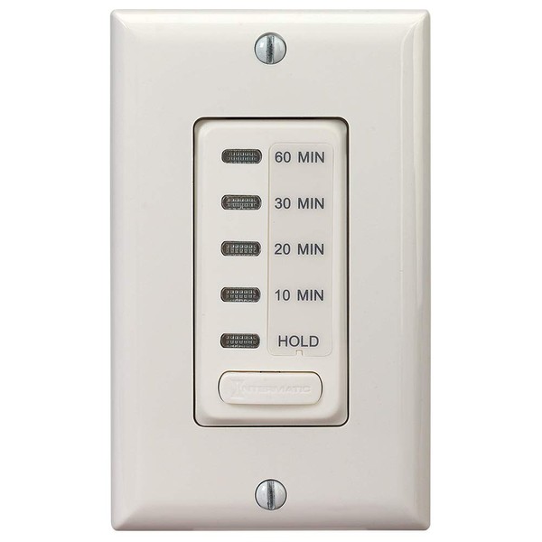 Intermatic EI210LA 10/20/30/60 Electronic in-Wall Countdown 1800-Watt Timer, Light Almond