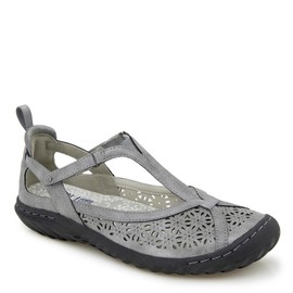JBU by Jambu Women's Daffodil Comfort Casual Classic Mary Jane T-Strap Flats Fashion Shoes, Gunmetal, 8