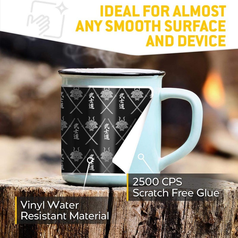 2 x 7.5cm Rectangle Stickers - Samurai Warrior Pattern Oriental