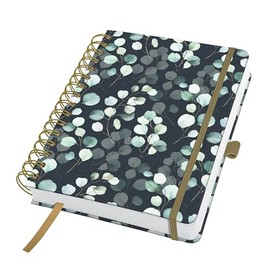 Sigel JN657 Spiralblock A5 dotted, Notizblock Bullet Journal Jolie, stärkeres 120 g Papier, Eucalyptus Night, 240 Seiten, vegan, aus nachhaltigem Papier hergestellt