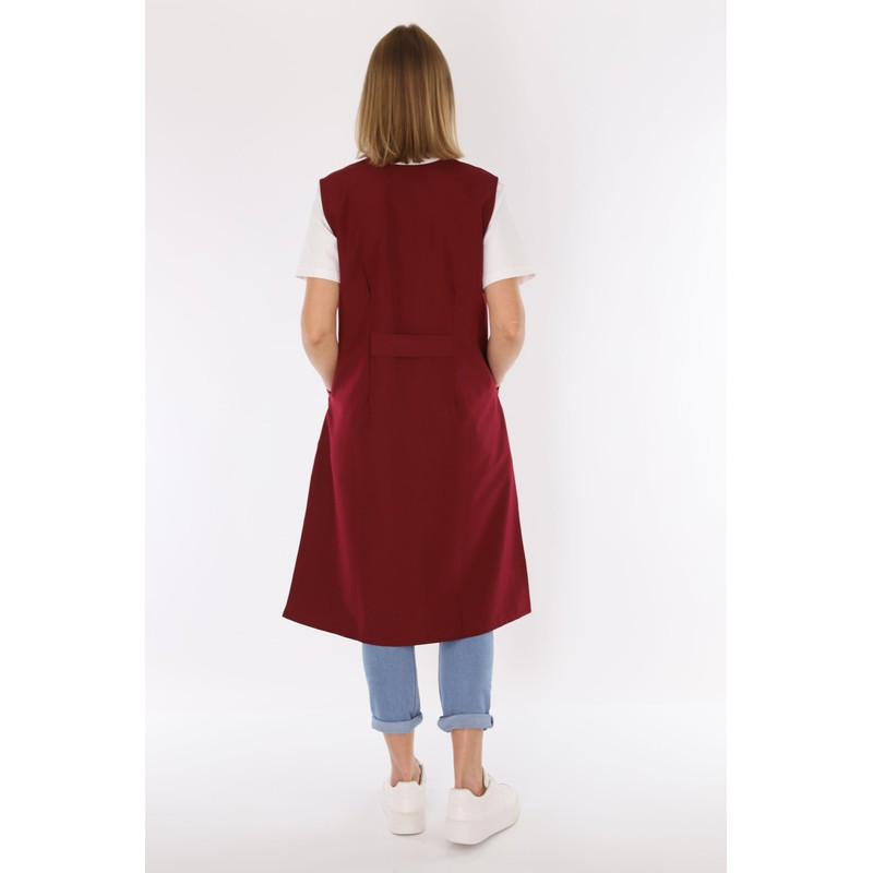Women's Sleeveless Cooking Apron Apron Button Gown Plain House Dress,