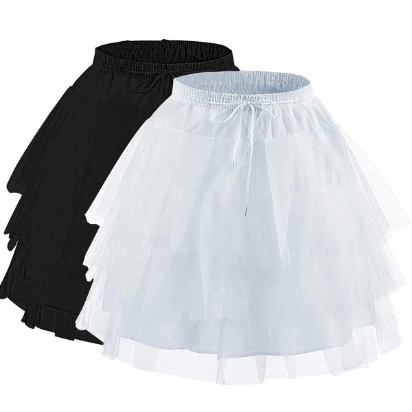 Abaowedding Flower Girls Hoopless Petticoat Slip with 3 Layers Elastic Kids Crinoline Underskirt(White,One Size)