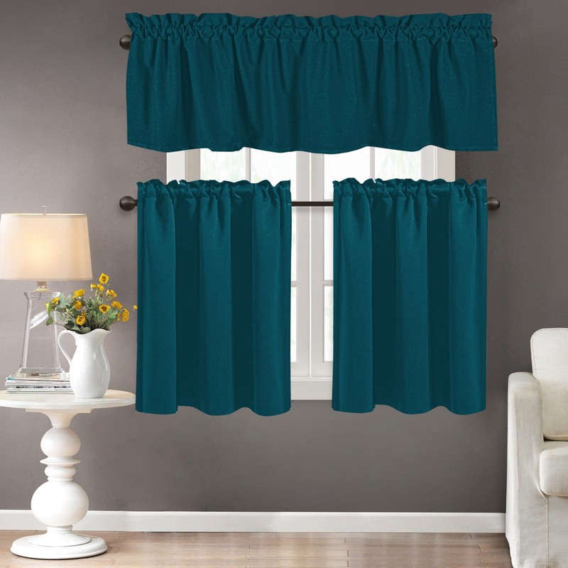 Native Fab 3 Piece Window Curtain Tiers 26"x36" and Valance