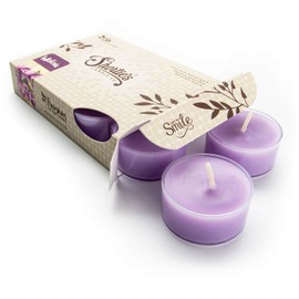 Pure Wisteria Premium Tealight Candles - Highly Scented with Essential & Natural Oils - 6 Purple Tea Lights - Beautiful Candlelight - Made in The USA - Flower & Floral Collection