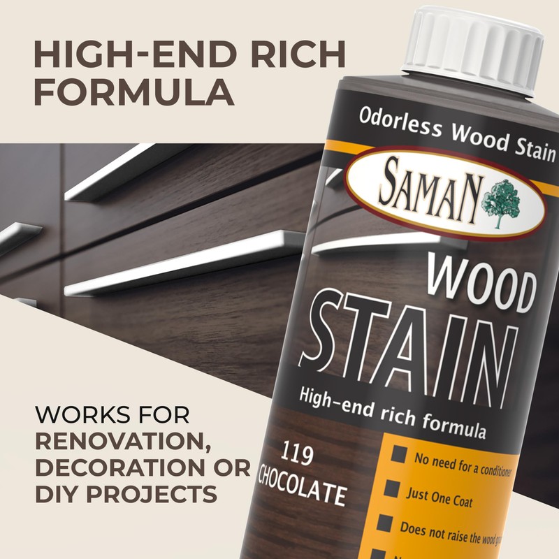 SamaN Interior Water Based Wood Stain - Natural Stain for