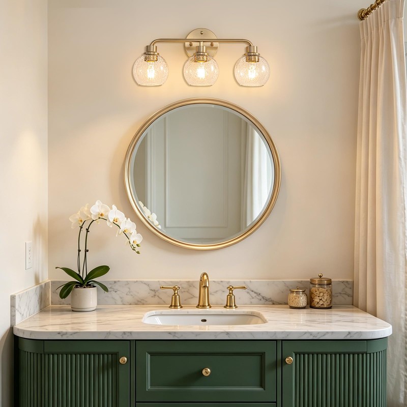 Watyo Bathroom Light Fixtures Gold Vanity Light 3 Light Wall
