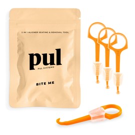 The Pultool - Juego de 2 herramientas de extracción y alineador transparente 2 en 1 para soportes y bandejas extraíbles Invisalign de The Pultool (Naranja, 4 Unidades)