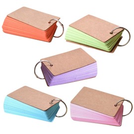 COHEALI Note Pad Binder Rings Blank Flash Cards DIY Revision Cards Portable Notebook