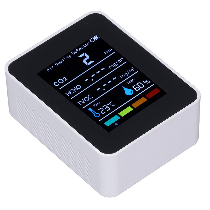 White Infrared CO2 Detector Realtime Reading Accurate Carbon Dioxide Temperature