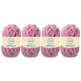 Chunky Chenille Yarn by Troyarn,Super Bulky, Soft, Fluffy Plush Yarn Crocheting, Knitting, Hand Knitting, Blanket Making, Jumbo Skeins for Arm Knitting, Home Décor-4x200gr / 4x28yd(121124-Pink)