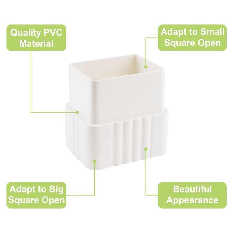 UFURMATE 3x4 to 2x3 Downspout Adapter 1 Pack PVC Gutter