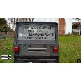 J & O Carts Parts Fits Jeep YJ Wrangler 3 1/2 BLACK Alum Diamond Plate SHORT CORNER Guards 1987-95