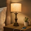 BOBOMOMO 27" Farmhouse Table Lamp Set of 2 with USB