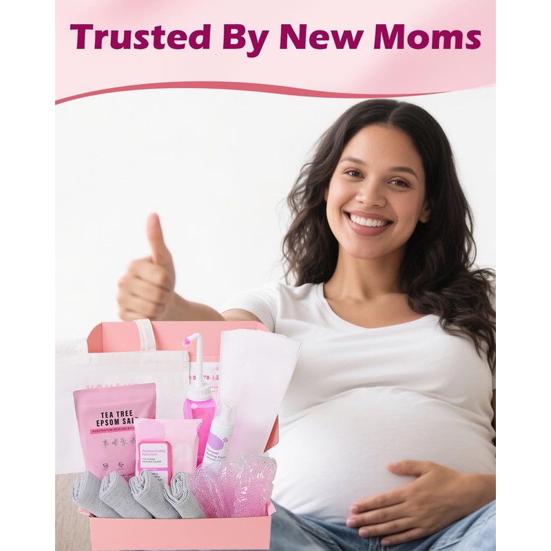 Postpartum Essentials Kit - Peri Bottle,Perineal Ice Packs,Perineal Healing Foam,Disposable