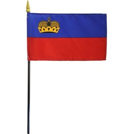 Liechtenstein - 4 in x 6 in World Stick Flag