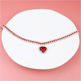 RayMinsino Pet Collar Accessories Cat and Dog Collar Love Pendant Three Row Diamond Necklace Adjustable Collar (7.8-9.8IN)