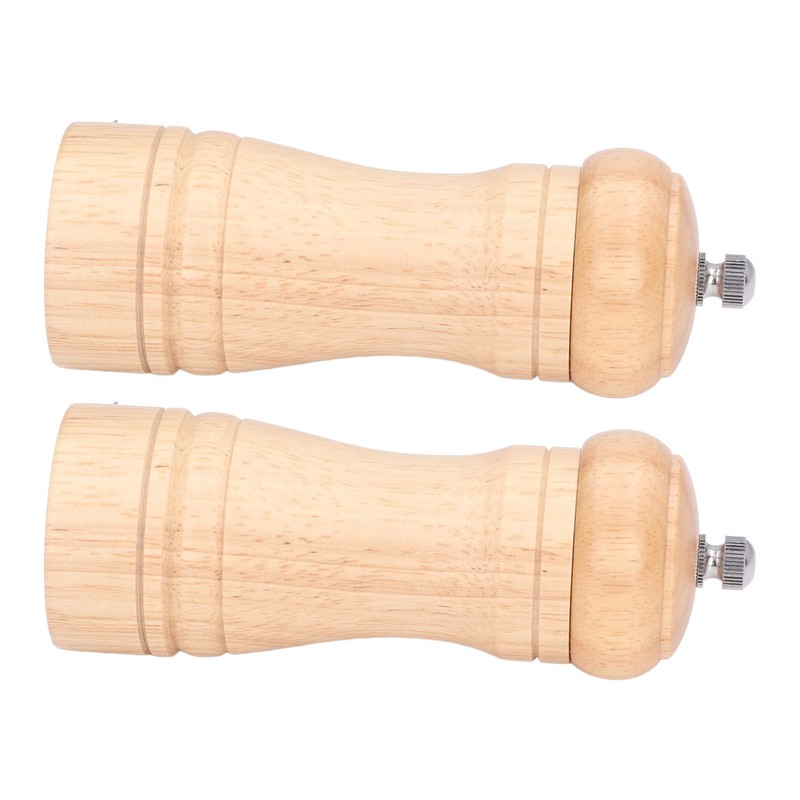 2pcs Wood Salt and Pepper Grinder Adjustable Coarseness Wooden Pepper
