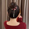 Flower Hair Clips Red Rose Hair Claw Clips Flower Ponytail