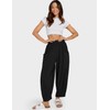 TARSE Womens Linen Palazzo Pants Summer Fall Boho High Waisted