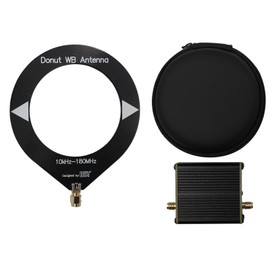 Donut WB Antenna + Low Impedance Converter, WOOKLEA 10kHz-180MHz Mini Loop Antenna, Suitable for All Models of Radios, Walkie Talkies, SDR with Built-in 600mAh Battery