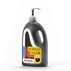 MEEDEN Pintura acrílica negra: pintura líquida negra extra grande de 2 litros/67 onzas, perfecta para pinturas acrílicas vertidas, estudio, clase de a