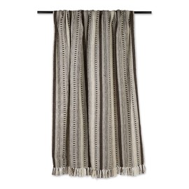 DII Braided Striped Decorative Throw Blanket, 50x60, Dark Brown