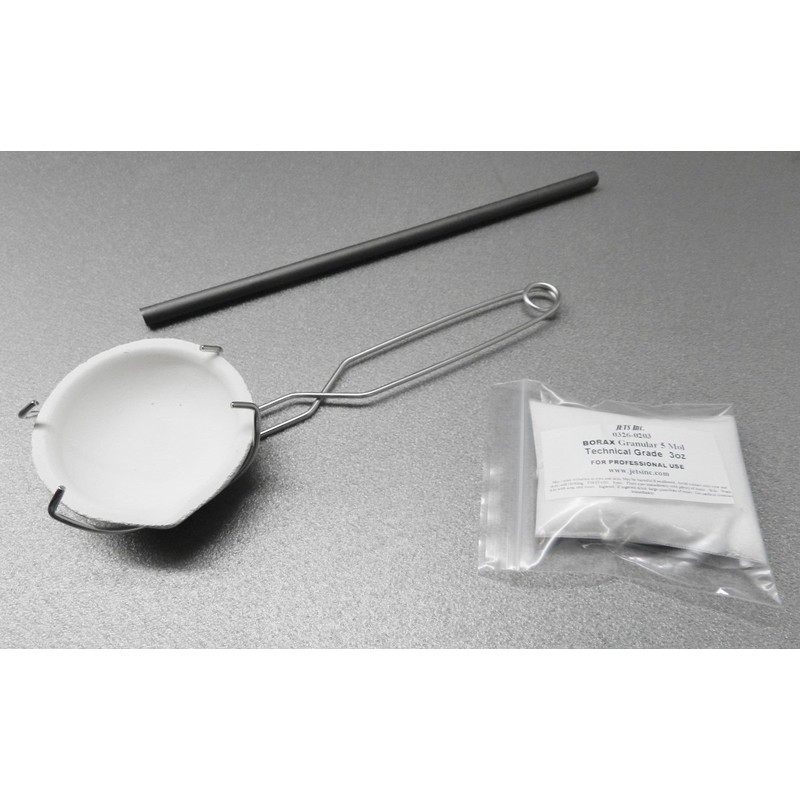 Torch Melting Gold Silver Kit Crucible Borax Handle Rod Melt