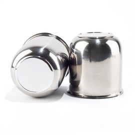 Rheedal 2Pcs 3.27inch Stainless Trailer Wheel Center Caps Push Through 3.27" Bore 3.41" Tall Top Removable Hub Cap for Truck SUV RV Wheel Rim, Chrome Wheel Cover