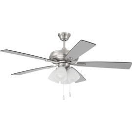 Craftmade ECF114BNK5-BNGW Eos Frost Light 52" Ceiling Fan with LED Lights, Brushed Polished Nickel