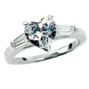 Solid Silver 2CT NSCD Simulate Heart Diamond Ring for Women