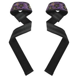Correas de levantamiento de flores clásico negras y doradas, de neopreno acolchado de 26 pulgadas, accesorios de gimnasio para levantamiento de pesas, culturismo, entrenamiento de fuerza para el