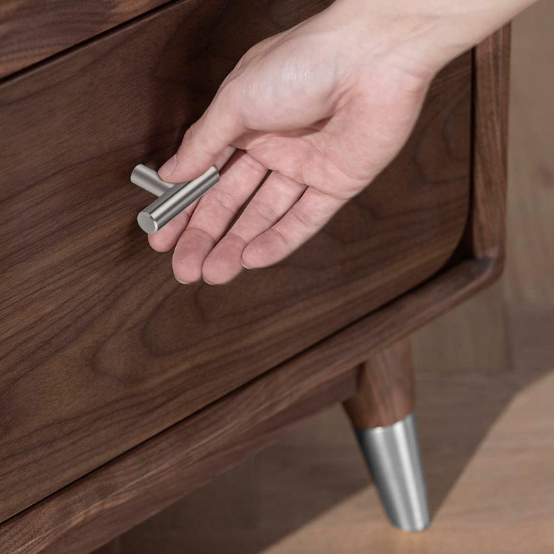 PinLin 25 Pack Cabinet Handles 50mm Overall Length Brushed Nickle